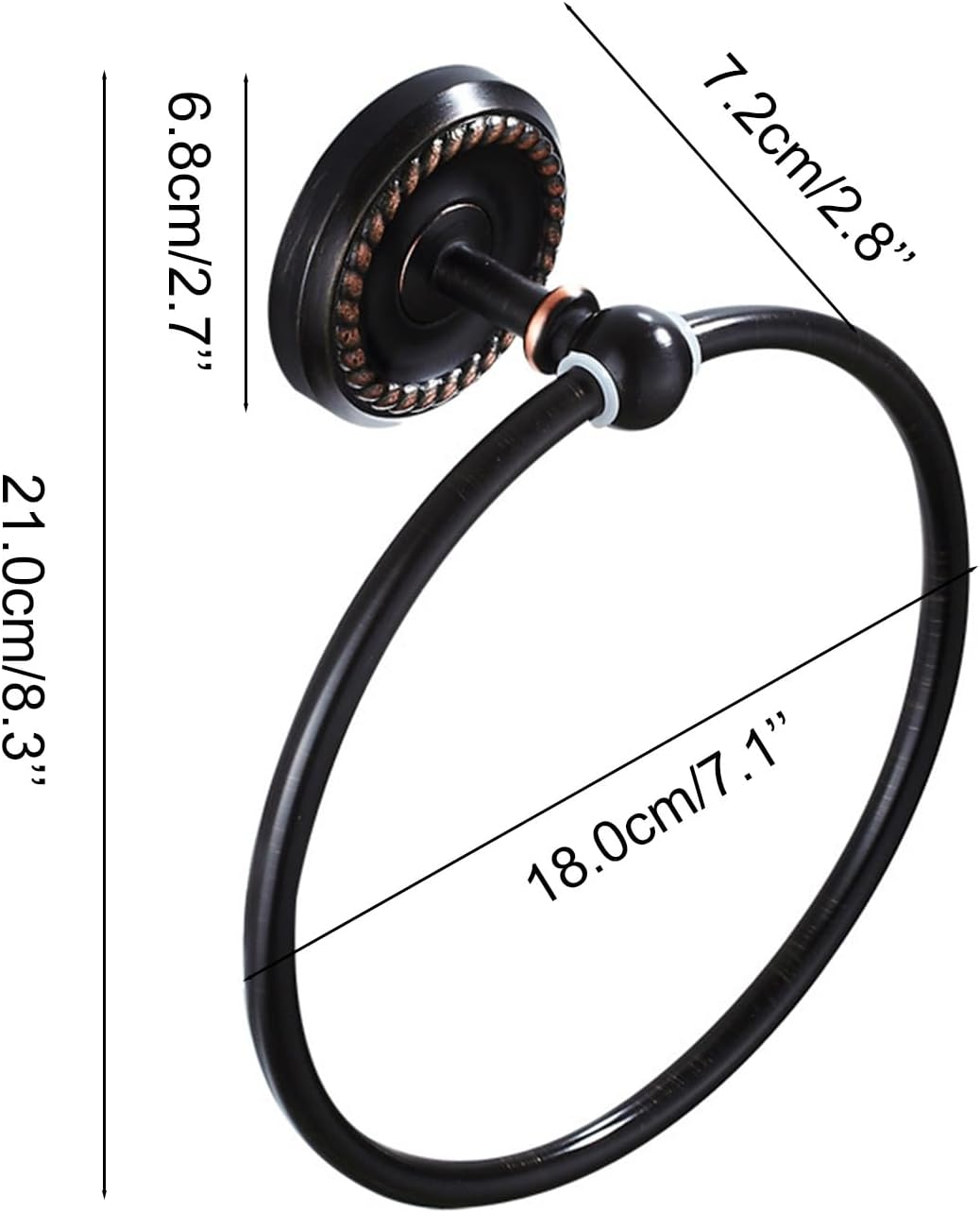 Anillo toalla bronce negro para toallero baño