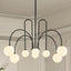 Candelabro Sputnik 8 Luces Vidrio Lechoso Lámpara Colgante
