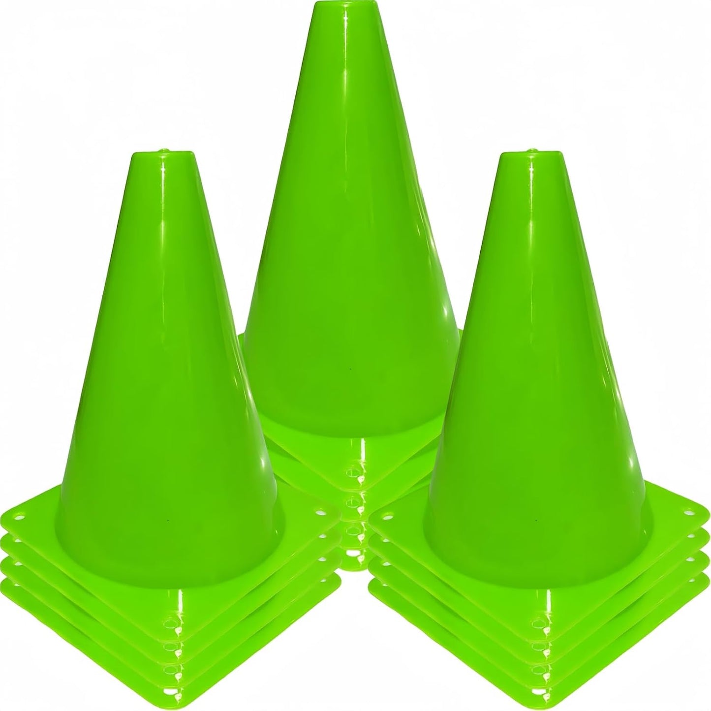 12 Conos Plástico Naranja para Baloncesto y Fútbol