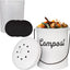 Cubo compostaje esmaltado blanco 1.3gal con tapa y filtros