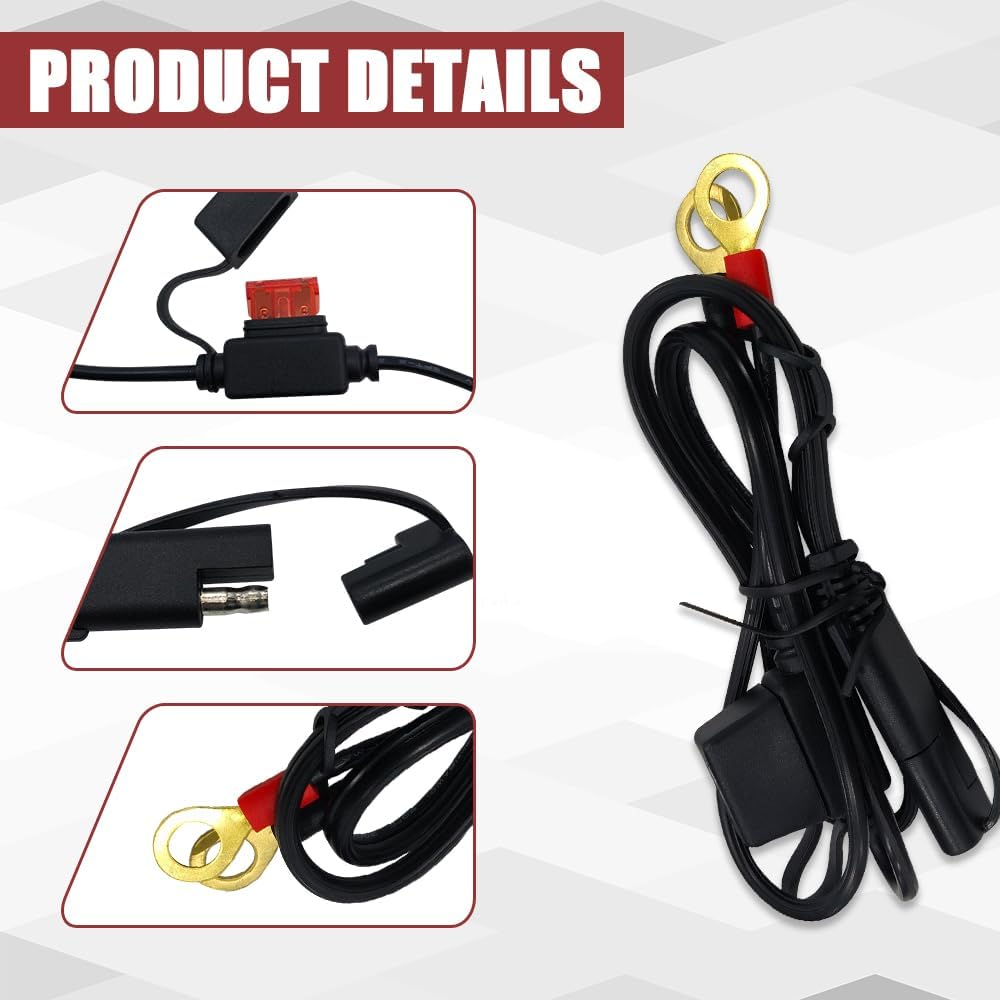 2 Conectores Batería SAE Cable Extensión Adaptador Automóvil