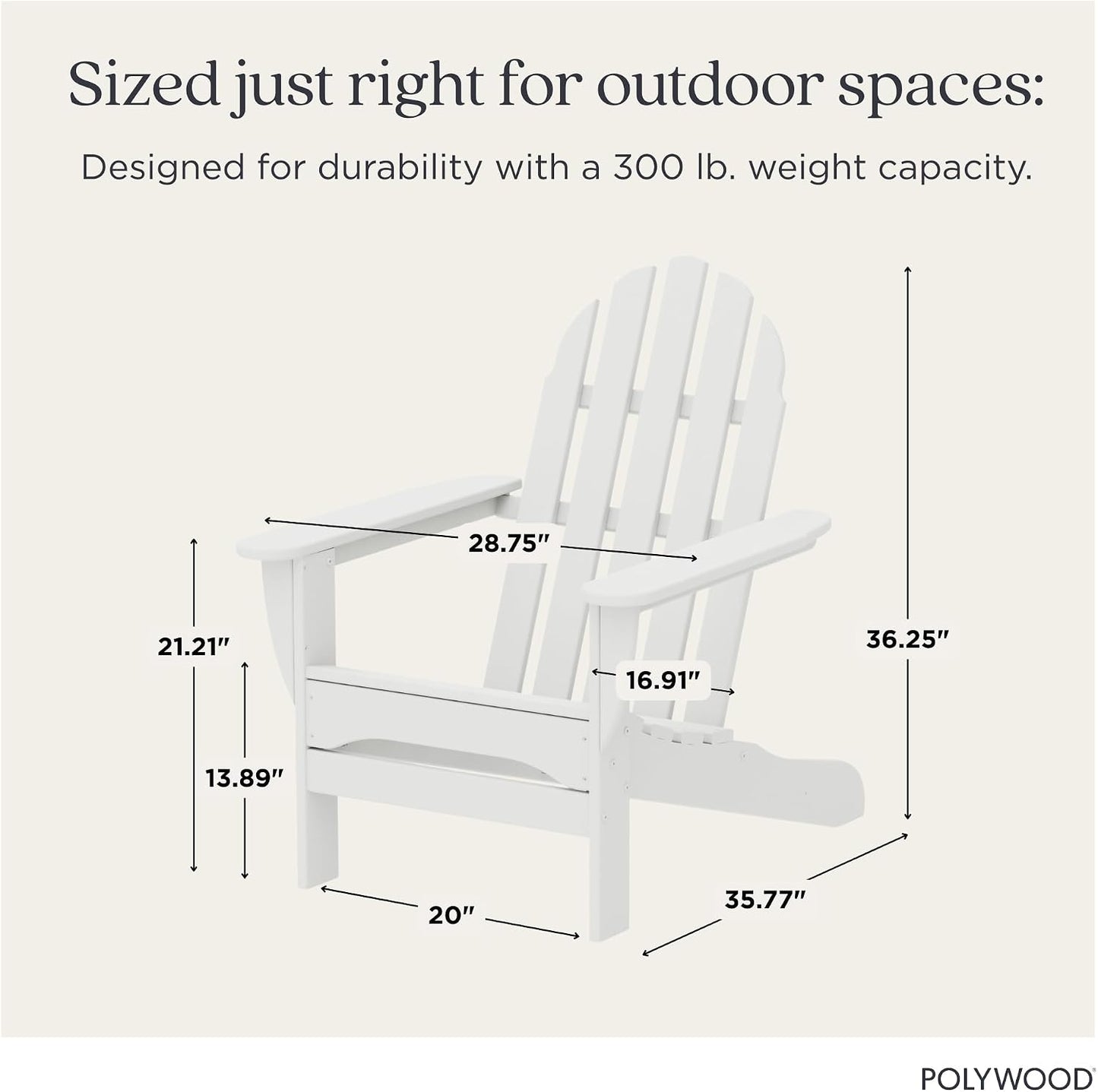 Silla Adirondack exterior color blanco