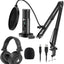 Micrófono USB estudio pack plug and play podcast YouTube