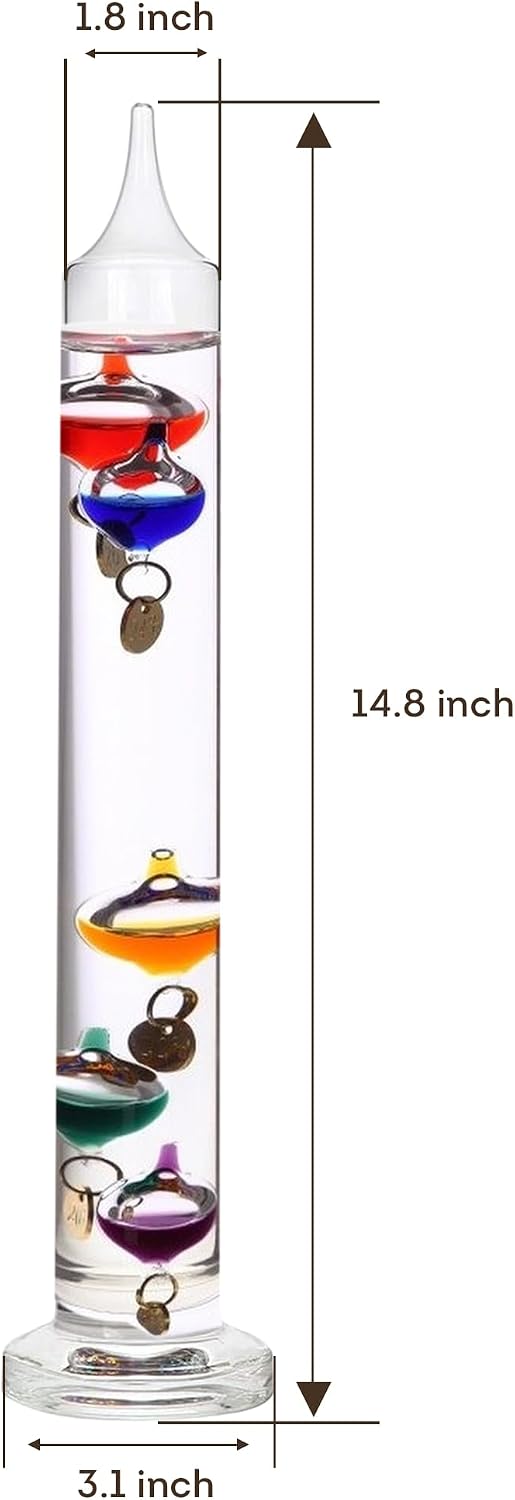 Termómetro vidrio Galileo 14" 5 bolas multicolor 64-80ºF