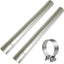 Tubo escape acero inox 2.5pulg 2 pies con abrazadera