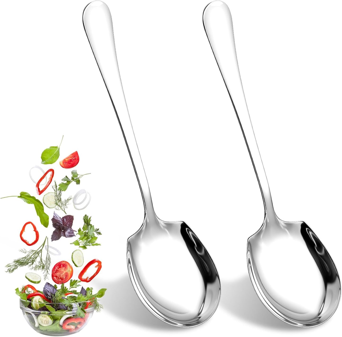 Set 2 cucharas servir acero inox 8.66pulg para fiestas