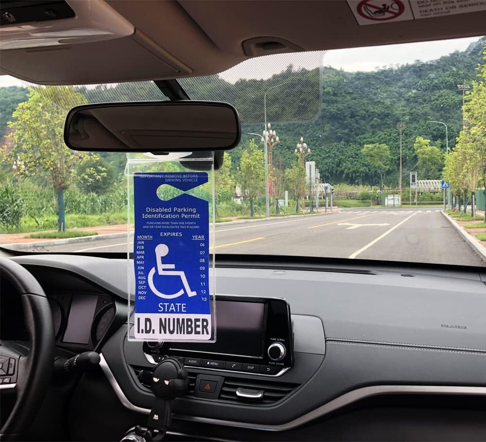 4 Pzas Soporte Tarjeta Discapacitados Auto Gancho Grande