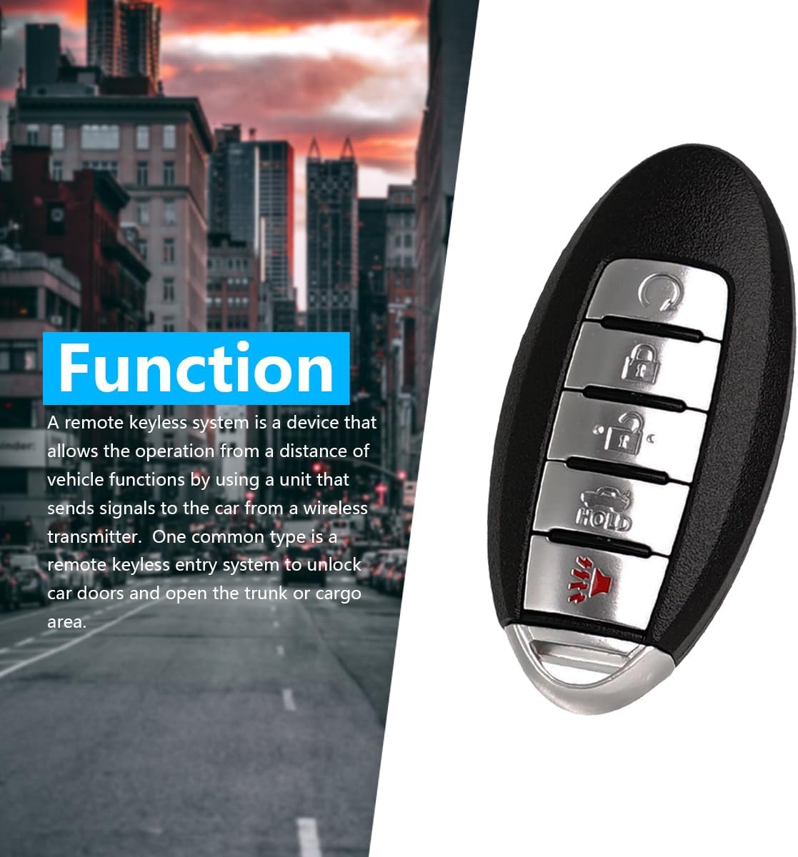 Llavero remoto 5 botones para Nissan Maxima 16-18 Altima