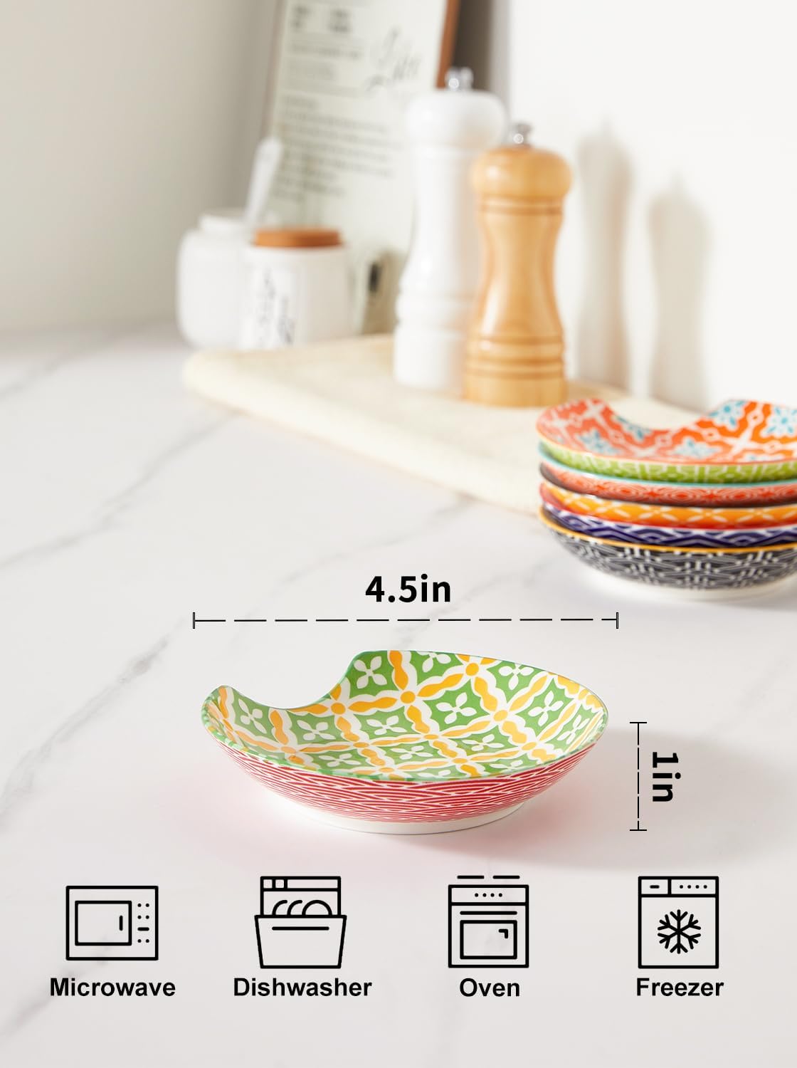 Soporte cerámica cuchara cocina 4.5pulg set 6