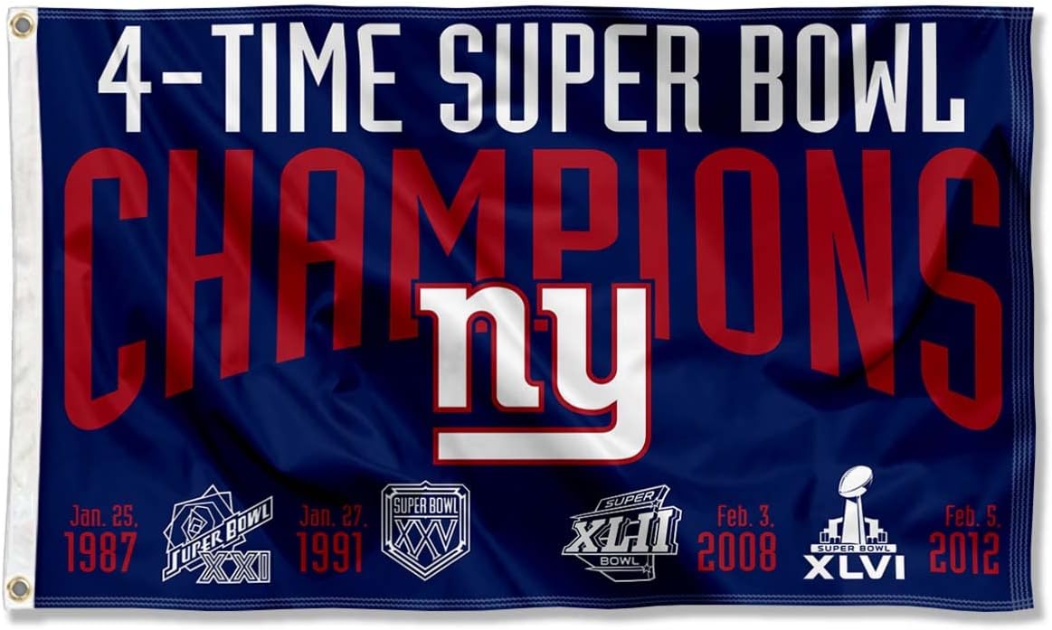 Bandera campeones Super Bowl Gigantes Nueva York 3x5ft