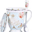 Taza café y té con tapa y cuchara 11.2oz azul claro