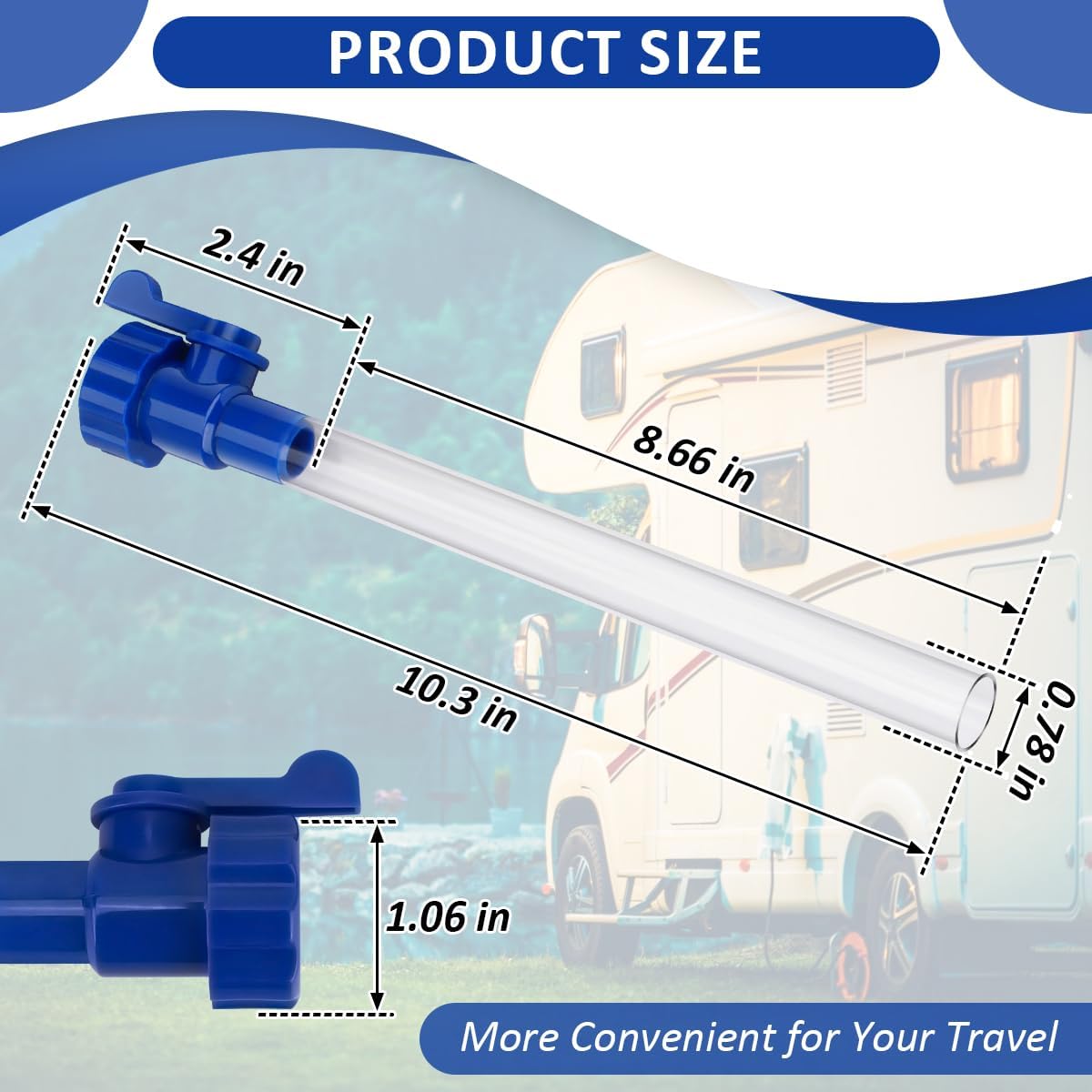 Llenador tanque agua RV válvula cierre tubo 5/8pulg