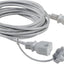 Cable extensión 2 clavijas 15ft 16AWG gris 13A 1625W