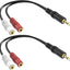 Cable estéreo divisor Y TRS a 2 TS con chapado oro