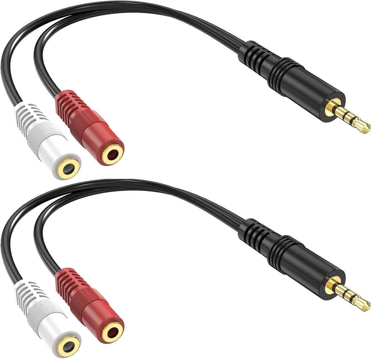 Cable estéreo divisor Y TRS a 2 TS con chapado oro