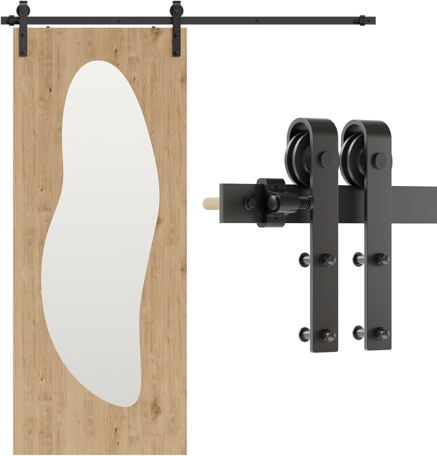 Kit herrajes puerta corrediza granero 5ft madera 31pulg
