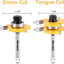 Set 4 brocas enrutador ranura 45grados 1/4pulg