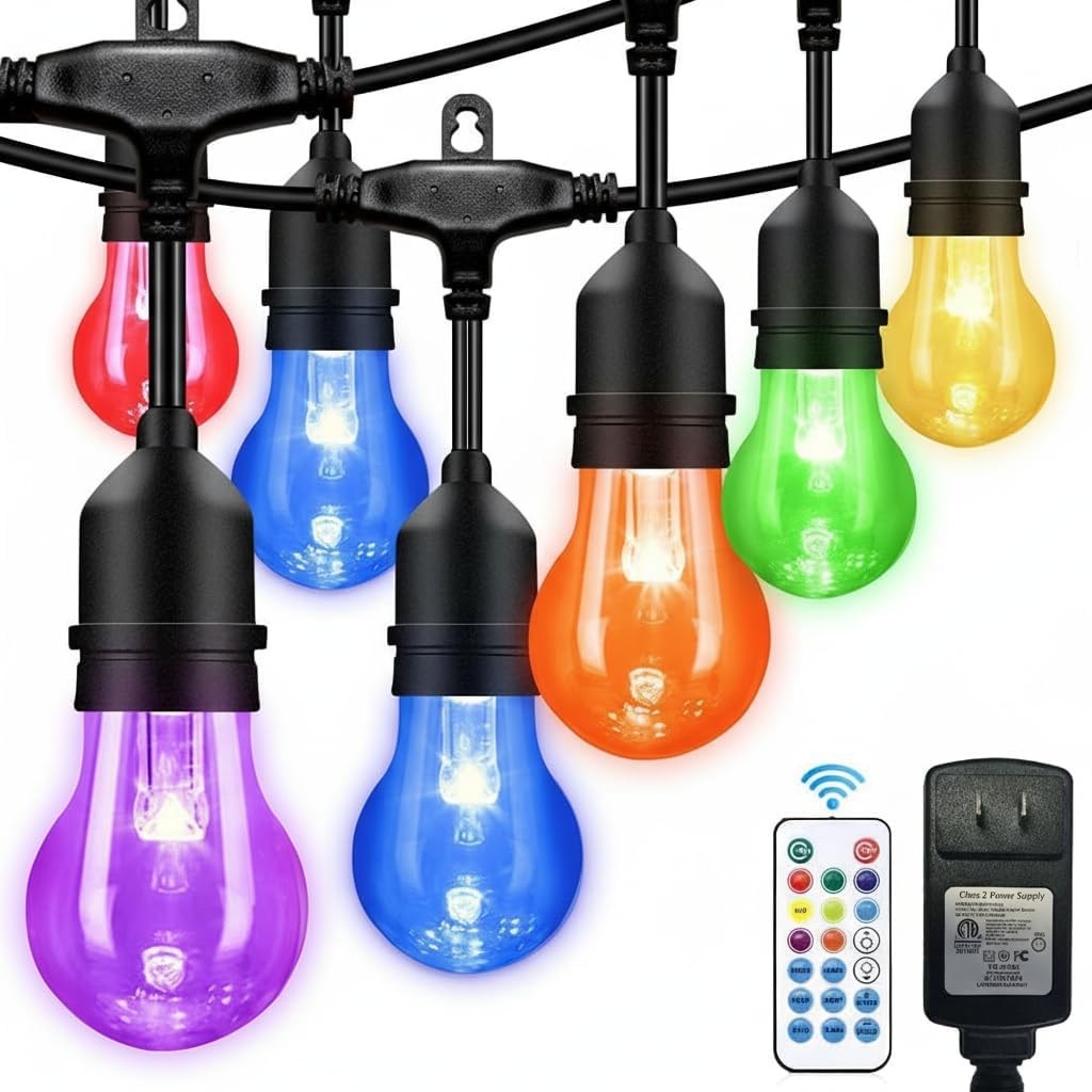 Guirnalda luces RGB exteriores 105ft 32 bombillas