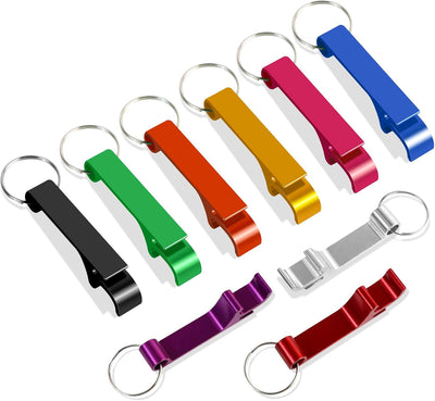 9 Abrebotellas Aluminio Llaveros Coloridos para Latas