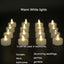 12 Velas LED Té Blanco Cálido Parpadeo 200h Decoración
