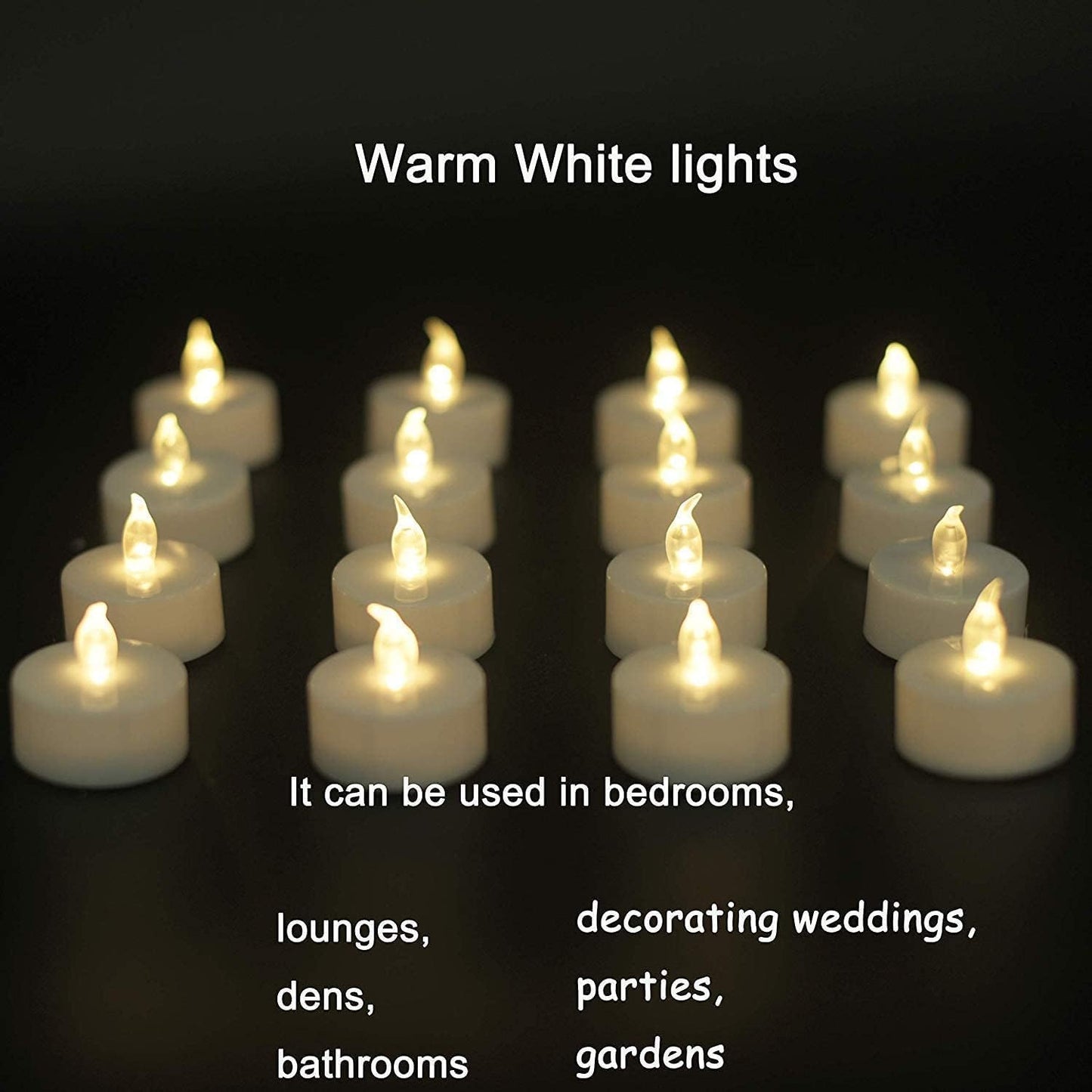12 Velas LED Té Blanco Cálido Parpadeo 200h Decoración