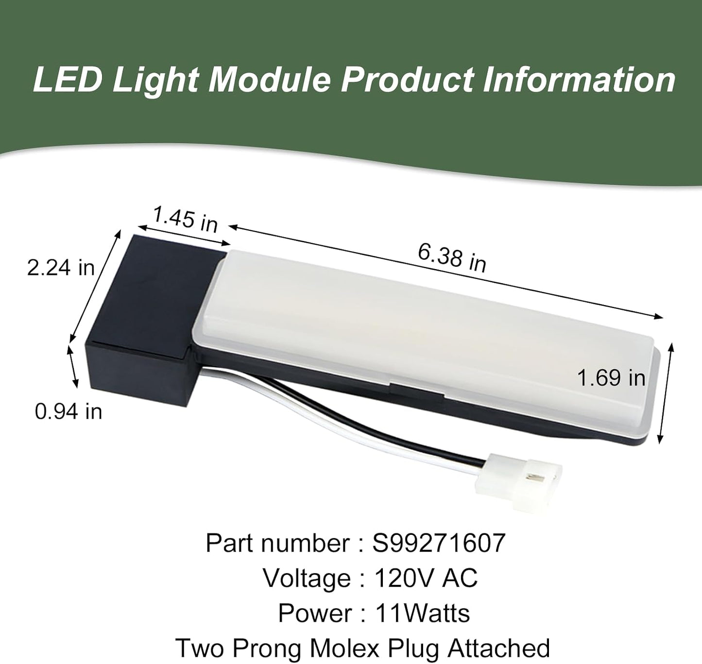 Módulo luz LED suave para ventilador baño comp Broan-Nutone