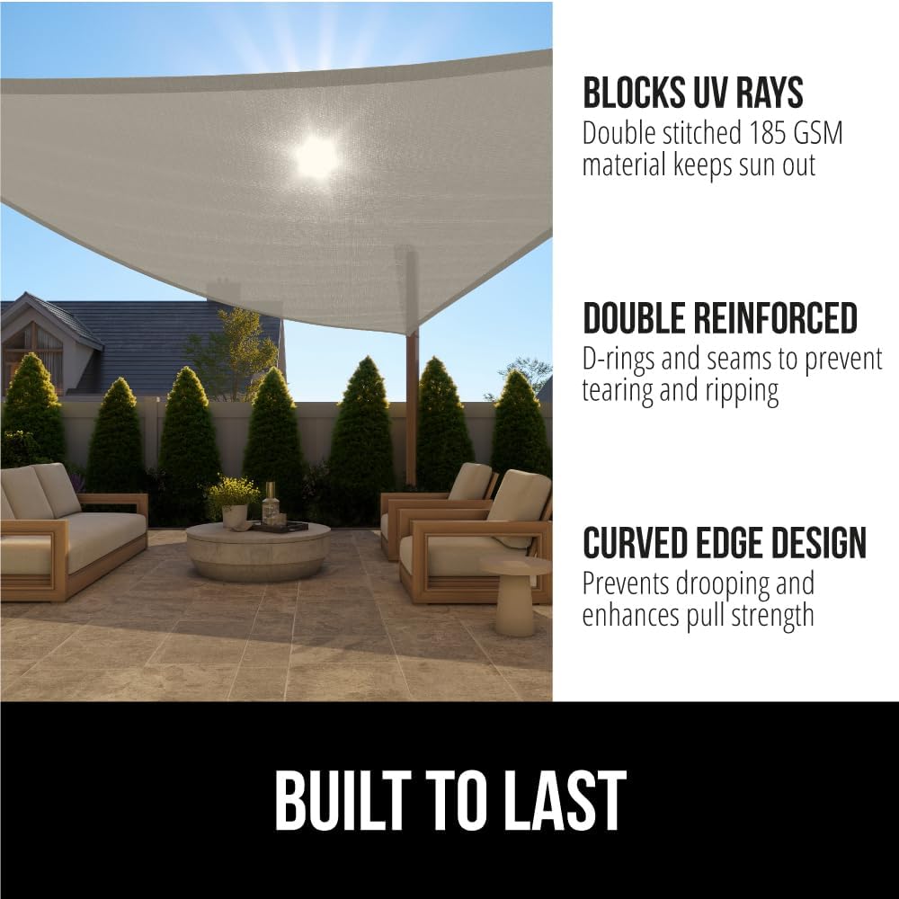 Toldo triangular resistente UV para patio jardín gris