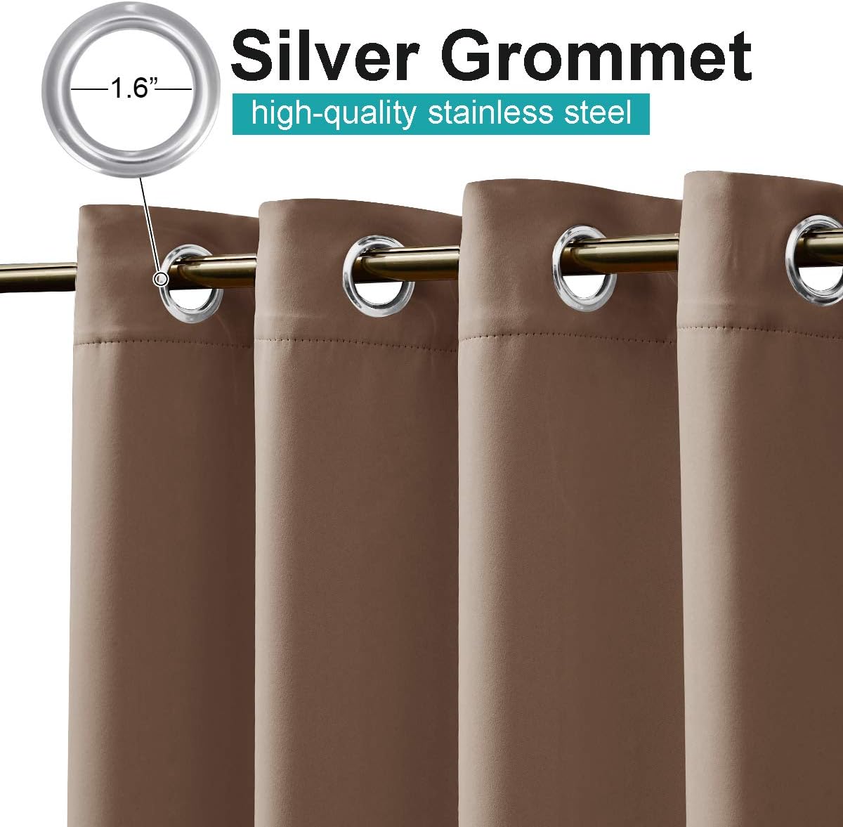 Cortinas blackout impermeables patios 100x84" bronceado