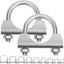 Kit 2 abrazaderas U escape 1.3" acero inox