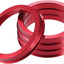 Anillos céntricos cubo auto OD 73.1mm ID 60.1mm rojo set