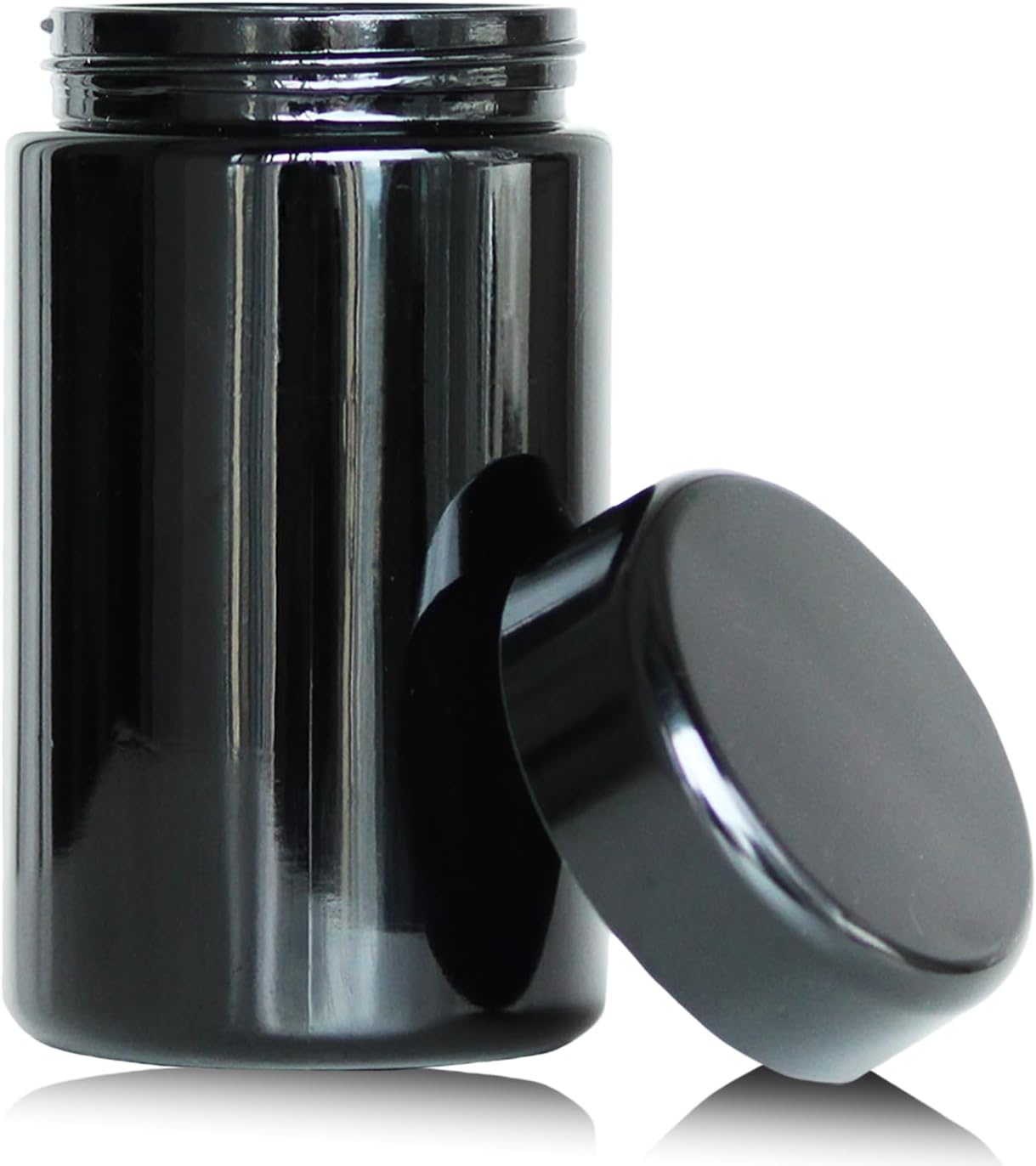 Tarro vidrio hermético 150ml negro para café y especias