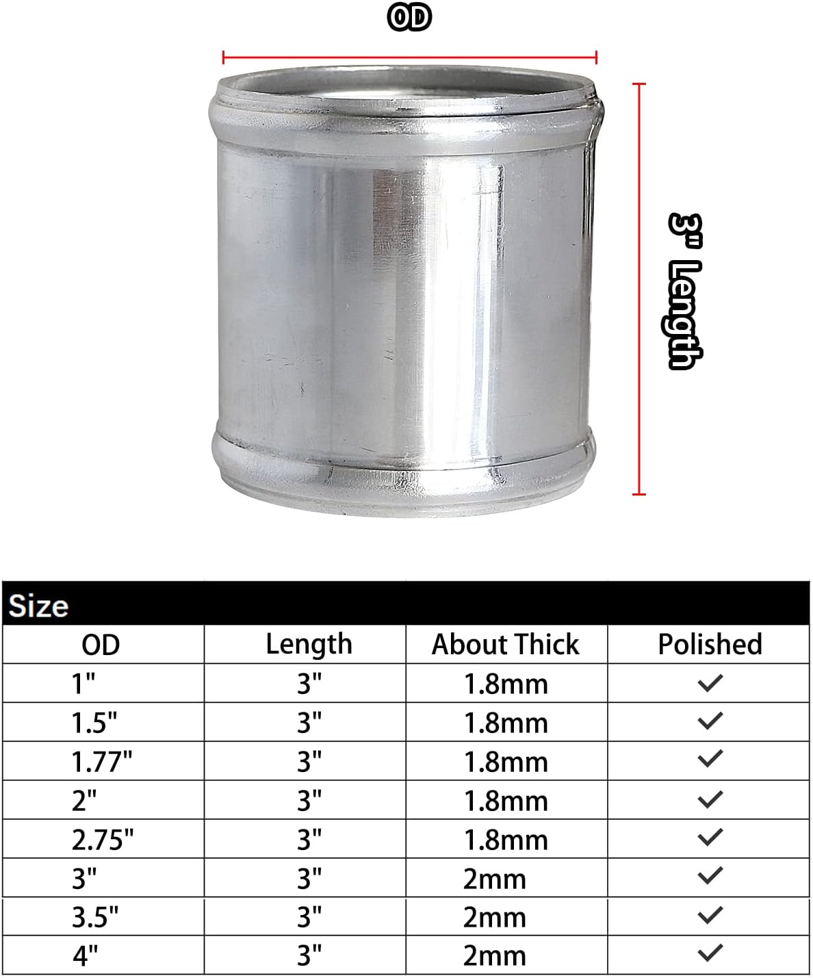 Adaptador tubería aluminio T-6063 102mm