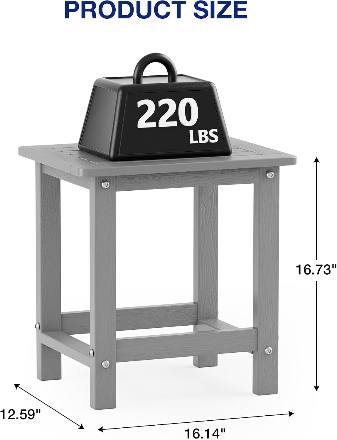 Mesa lateral para exteriores 16" resistente intemperie