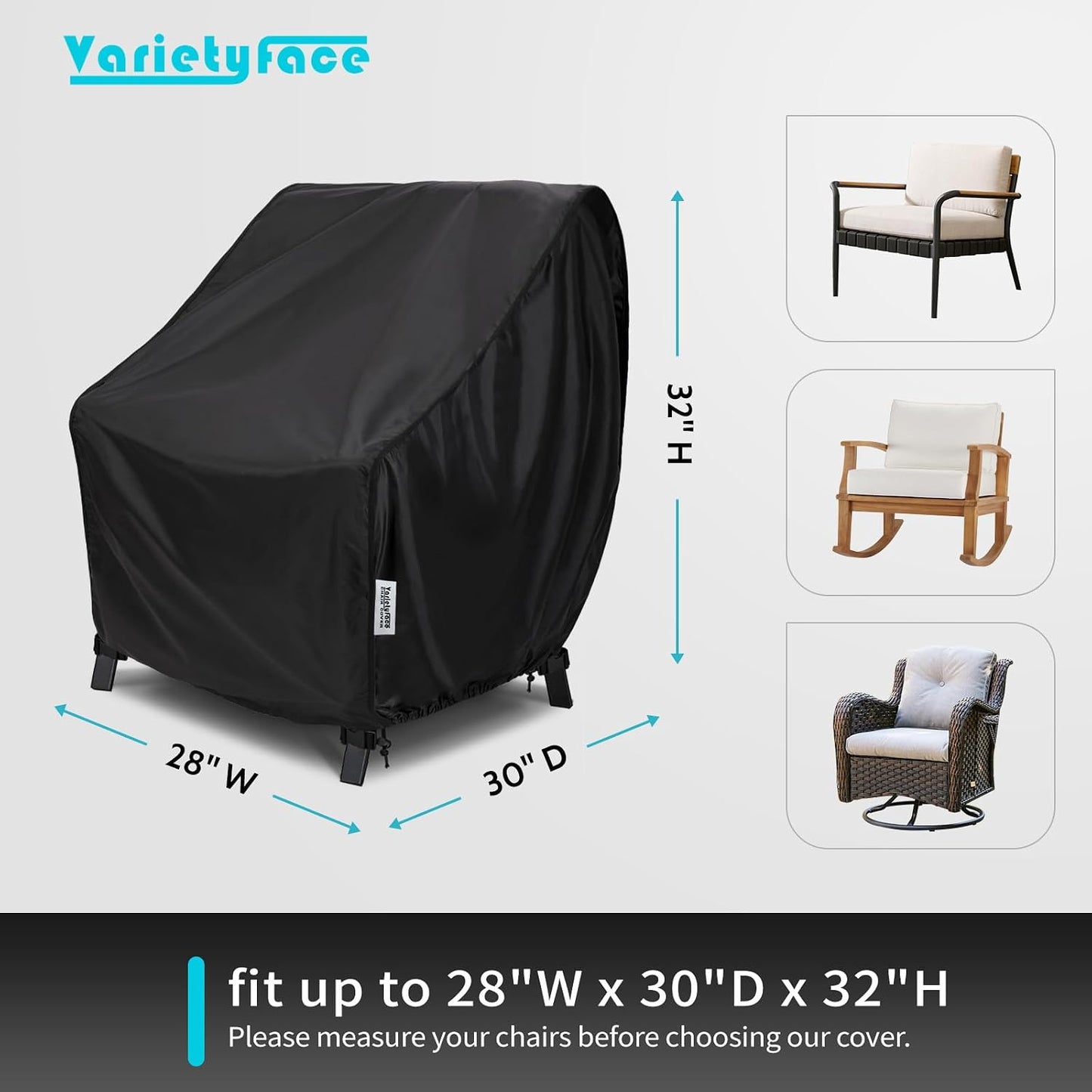 2 Fundas silla patio 28x30x32" impermeables resistentes sol