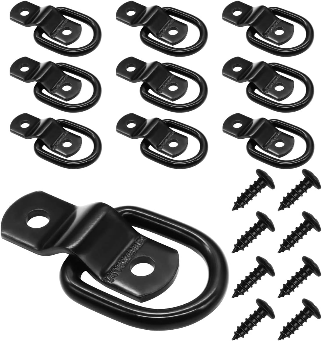 10 Anillos D Acero Negro 2400lb para Correas Amarre