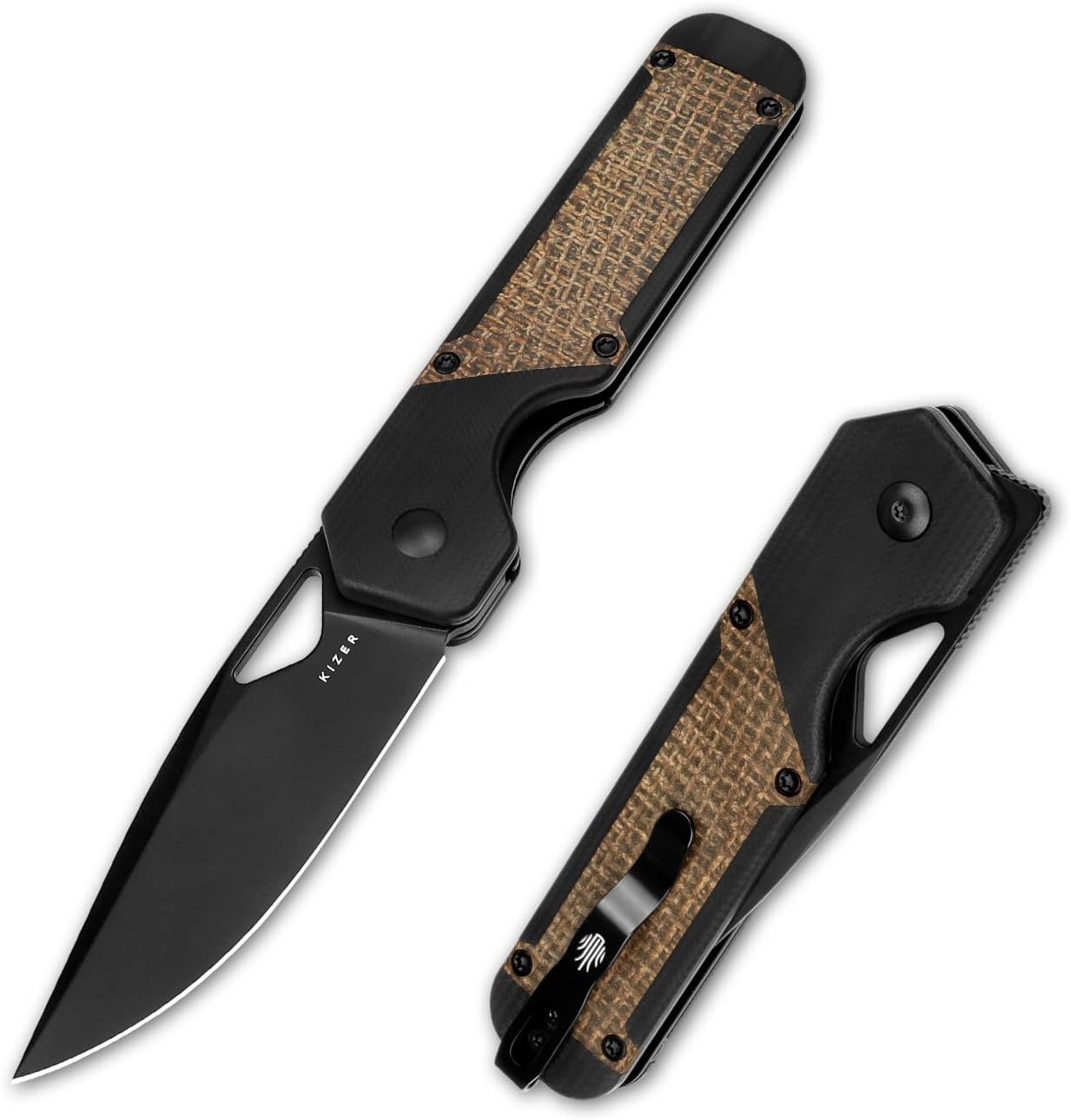 Cuchillo plegable EDC hoja nitro v 3.36pulg mango G10 con