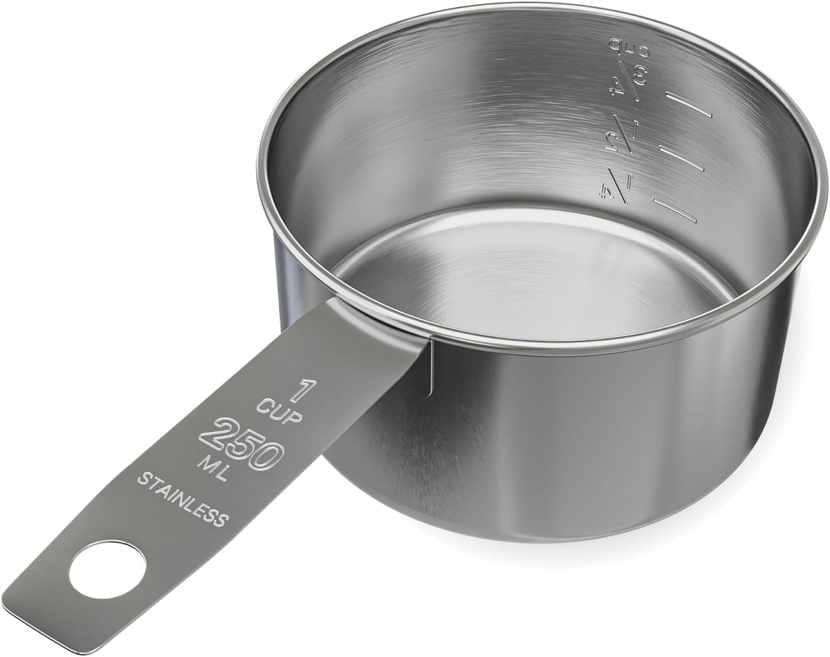 Taza medición acero inox 250ml 8oz para perro