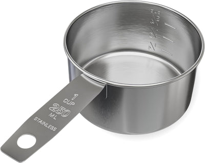 Taza medición acero inox 250ml 8oz para perro