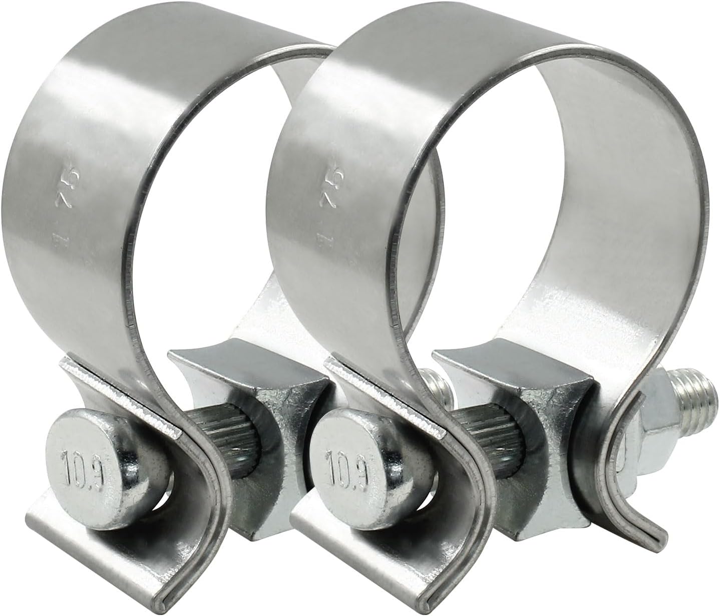 Abrazadera escape 1.75" acero inox 2 Pzas