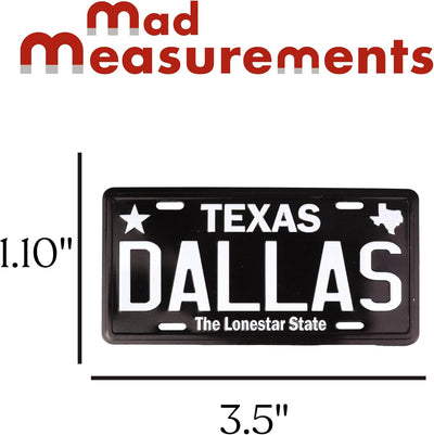 Mini imán matrícula Lonestar negro 3.5x1.10pulg