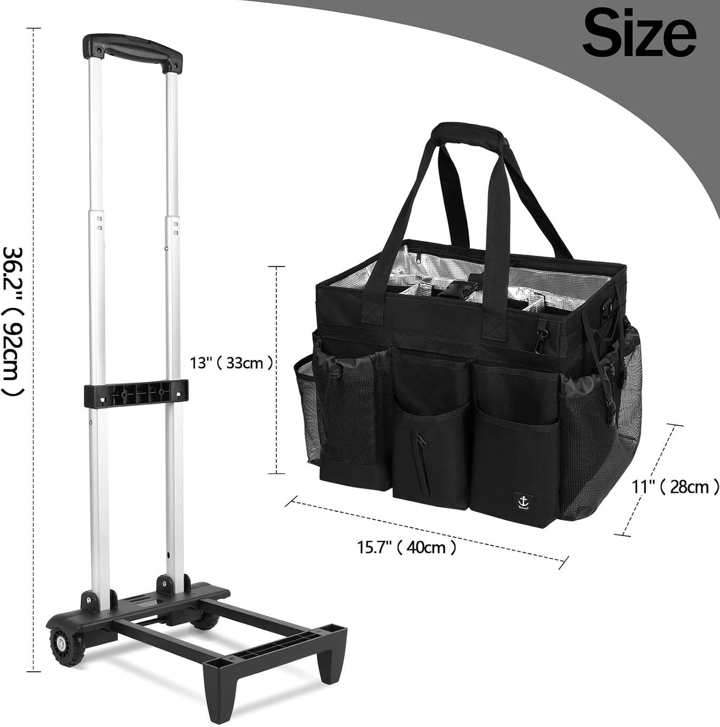 Bolsa limpieza extra grande con soporte duro y correa