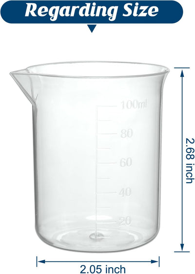 Vasos medidores plástico 3.4oz set 15 para líquidos y experimentos
