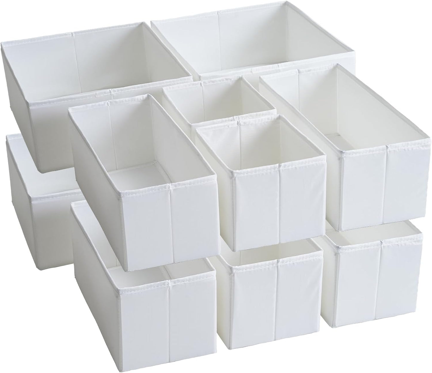 Set 12 cajas almacenamiento tela durable blanco
