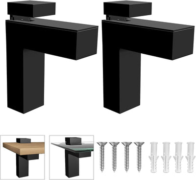 Soportes flotantes vidrio 2 Pzas para estantería madera