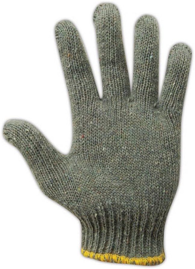 Guantes punto algodón poliéster para hombre gris pack 12
