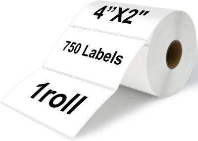 Etiquetas térmicas 4x2pulg compatibles Zebra 750 pzas