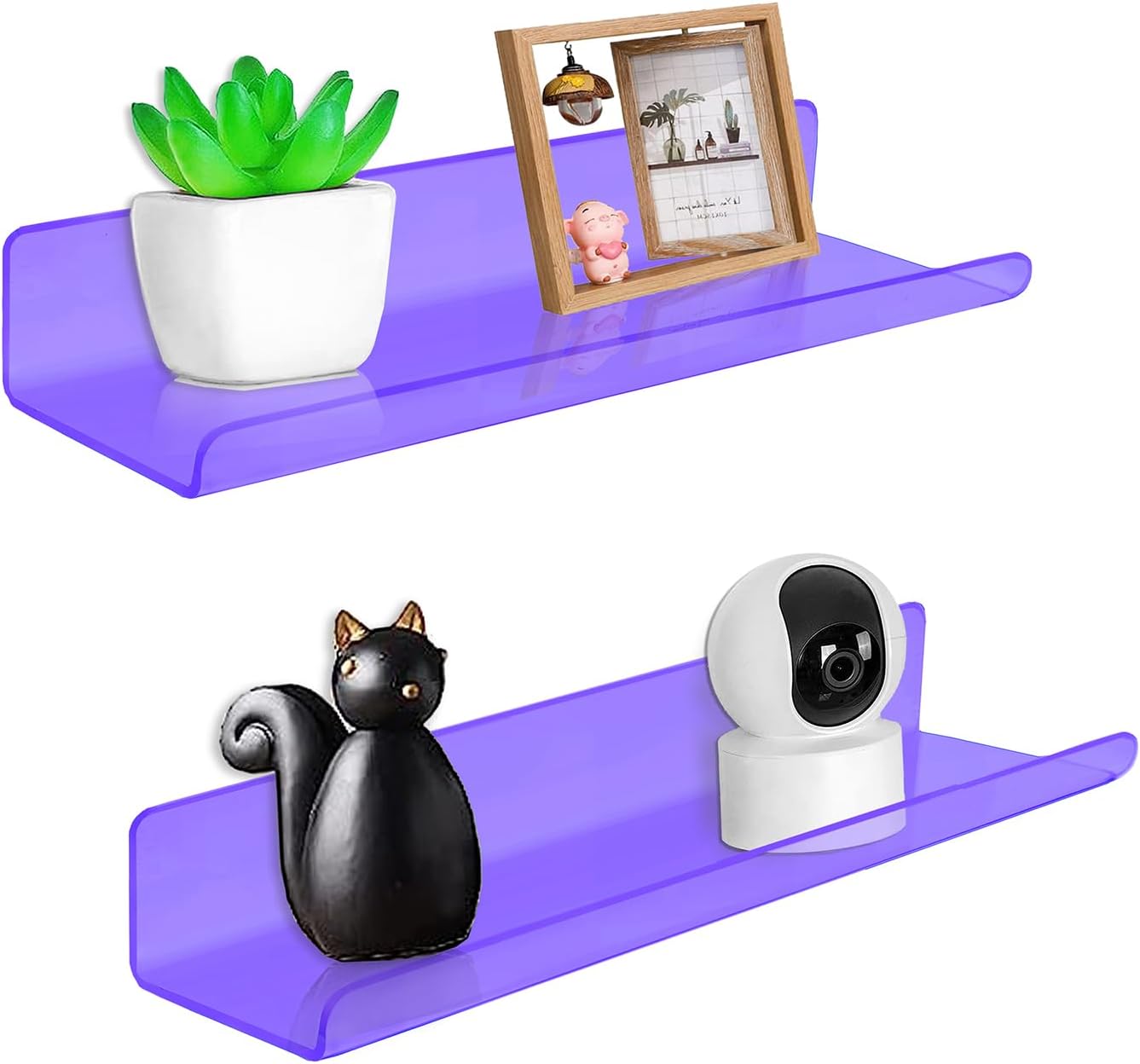 Estantes flotantes acrílicos 12" para plantas y decoración