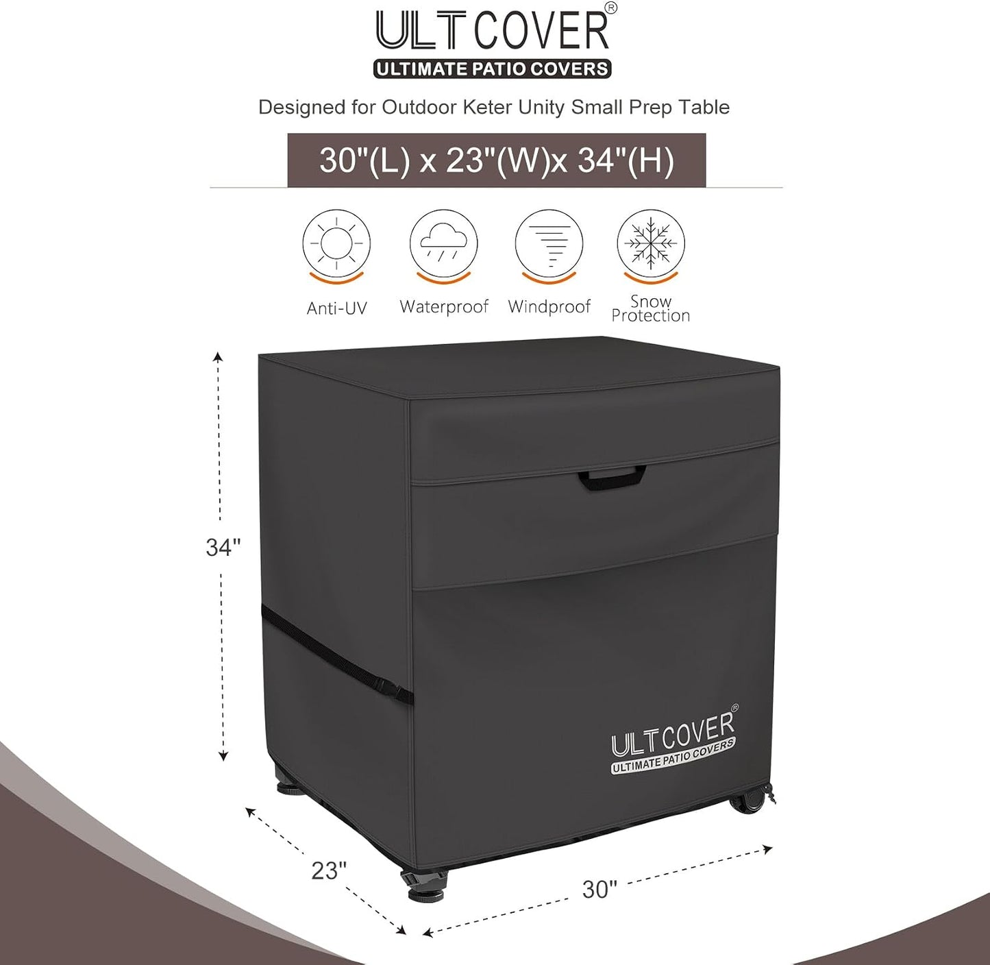 Funda impermeable mesa preparación 30pulg Keter Unity portátil