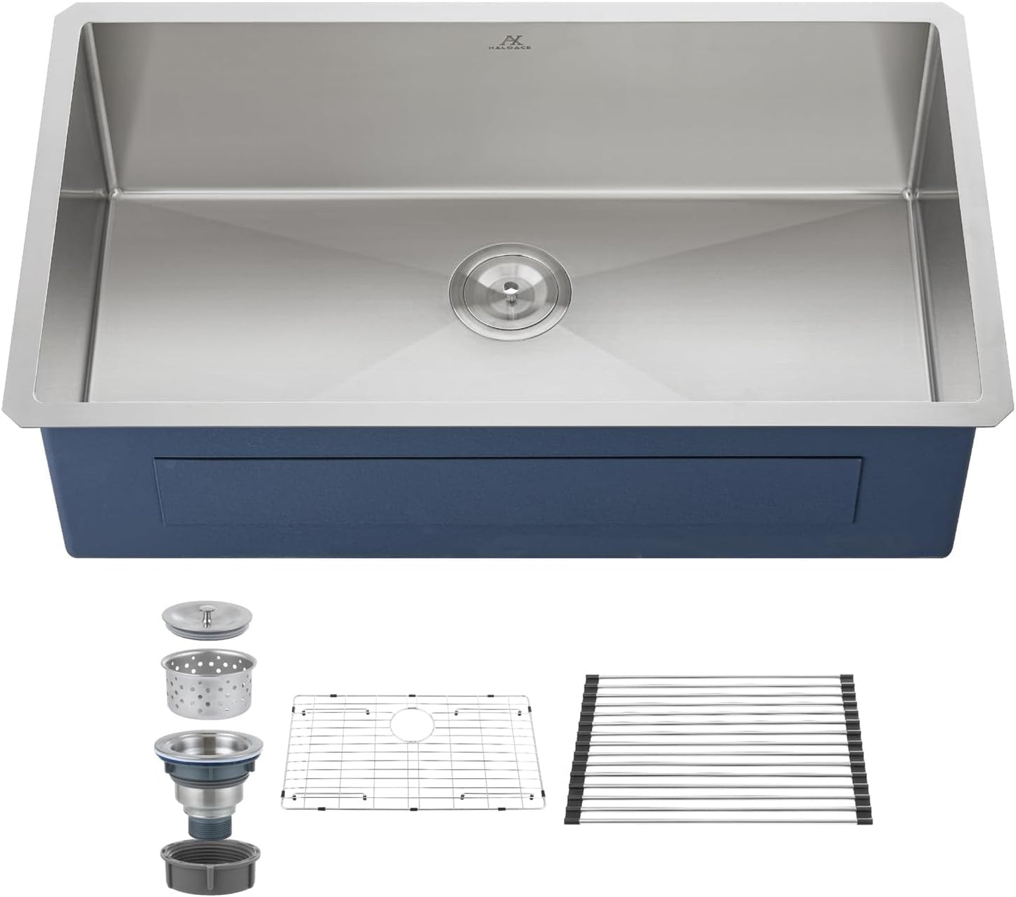 Fregadero cocina acero inox 304 33pulg con estante