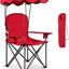 Silla camping con toldo plegable soporte sombrilla rojo